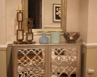 Z Gallerie "Anderson" mirrored cabinet with silvered mirror