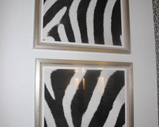 Pair Trowbridge zebra motif prints