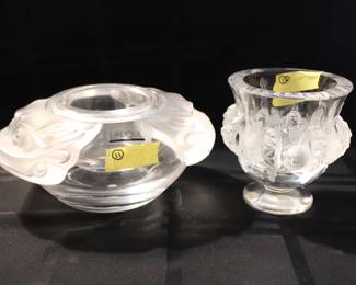 Lalique Olga caviar bowl & Martinets vase