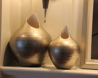 Pair contemporary vases
