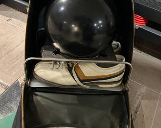 Bowling Ball with shoes, carrier