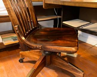 Wooden swivel office chair
