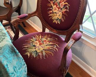 Antique Needlepoint Side Chair