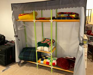 Clothing rack and camping blankets