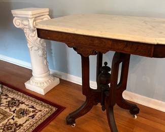 Victorian Walnut marble topped table