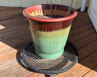 One of several outdoor pots