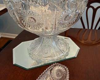 “Heisey” punch bowl and cups