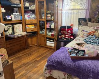 Crafting supplies, sewing supplies, quilting, supplies, crochet, and knitting supplies sewing machines roll top desk and so much more