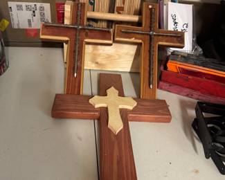 Handmade decor, wooden crosses