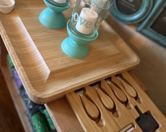 Cheeseboard and candles and decor