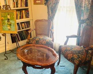 library--notice the carved American Eagle coffee table