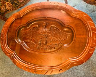 gorgeous American Eagle carved coffee table