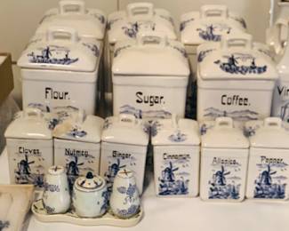 German blue and white canister sets