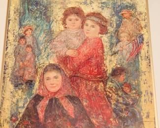 Edna Hibel-signed, COA, custom framing  "Our Mother's Before Us"