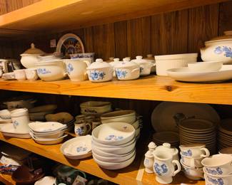 two complete sets of  Pfaltzgraff dishware with many many serving pieces
