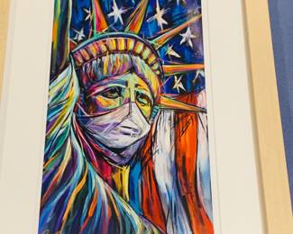 Becky  Fos--New Orleans artist --"Lady Liberty with Mask"