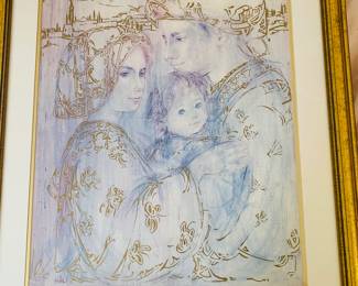 Edna Hibel--signed, COA and professional framing  "Holy Family"