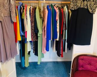 we have many closets of higher end smaller sized lady's clothes