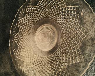 Tiffin Fan and Diamond  torte plate--huge!