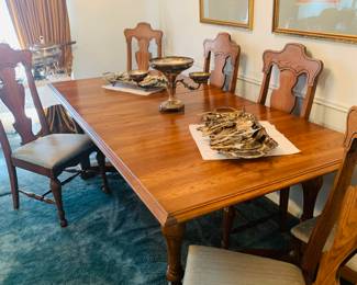 dining table with six chairs