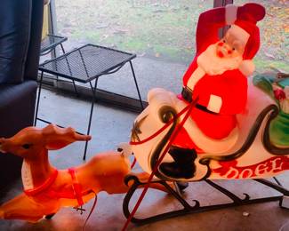 Large Empire blow mold Santa and reindeer