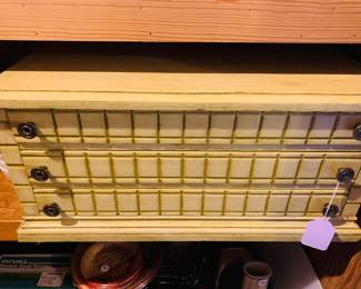 1960s very vintage silver cabinet--perfect for jewelry