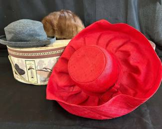 MB112VVintage Hat Boxes And Handmade Hats Forests Of The World, Wool, Fur