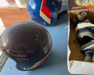 2 1970’s vintage motorcycle helmets