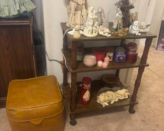Vintage foot stool and lots of angels 
