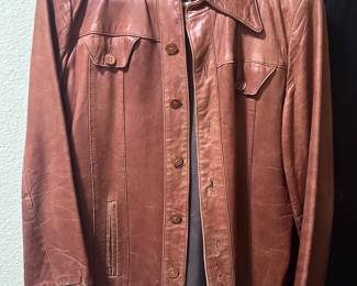 Mens leather brown jacket