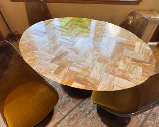 Saarinen Tulip Table with Chromcraft Chairs