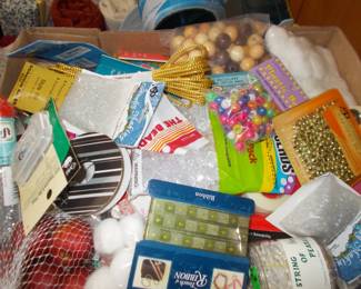 Assorted craft and sewing supplies