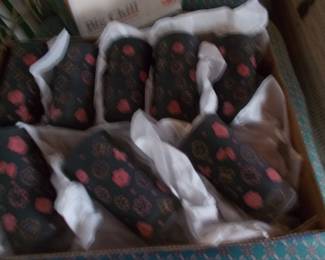 Gray smoke with pink flowers juice glasses