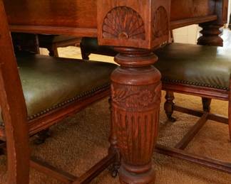 Oak dining table and chairs
