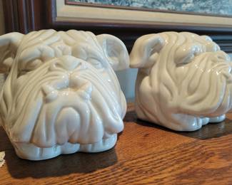 Vintage Fitz and Floyd bulldog bookends