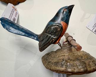 Viechtauer Hand Carved Wooden Birds - Black Forest Folk Art - Austria - Antique