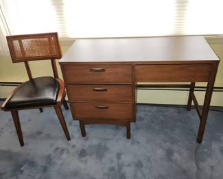 MCM walnut desk by Boling. Finished all 4 sides