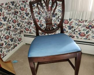 set of 6 shield back chairs, these go with the dining table & china cabinet.  AVAILABLE FOR PRE-SALE AS A SET (ALL DR set)