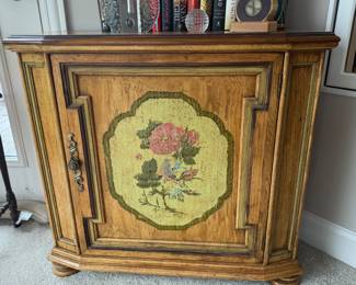 FLORAL DECORATED SIDE TABLE