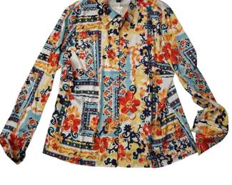 Boston Proper La Dolce Scarf Print Shirt