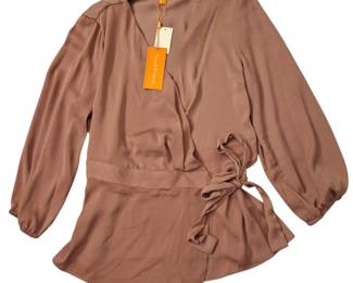 Gigi Parker Three Quarter Sleeve Wrap Top ( Brand New)