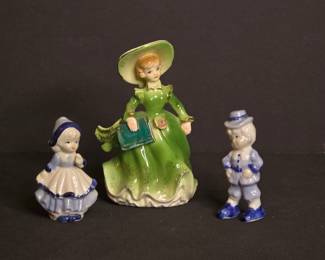Porcelain Boy & Girl Delft Blue Hand Painted Figurines