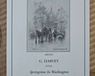 Springtime in Washington print 292/550 signed by G Harvey with Documentation