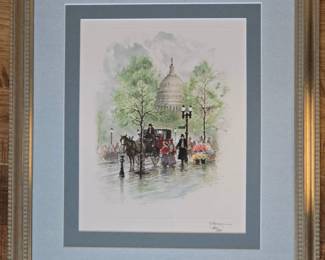 Springtime in Washington print 292/550 signed by G Harvey with Documentation
