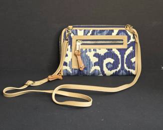 Spartina 449 Leather Canvas Clutch