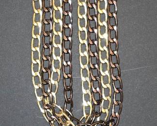 Multicolor Metallic Chain Necklace Set