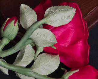 Vintage Homco "Red Roses" Bone China