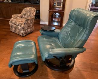 Leather green recliner
