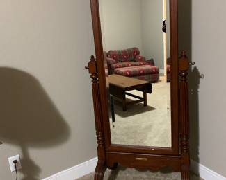 Full size standing wood mirror