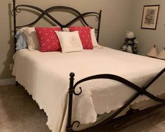 Iron framed king size bed in excellent condition